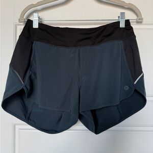 Athleta Women's Teal and Black Lined Run Shorts